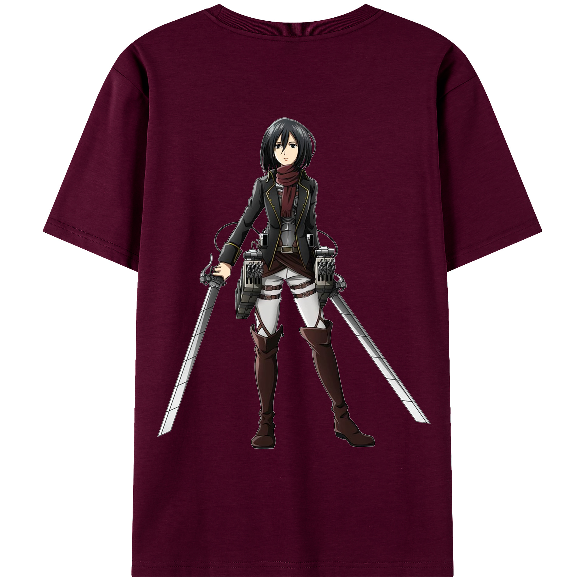 （画像用） 進撃の巨人 ミカサ·アッカーマン Attack on Titan Mikasa Ackerman レディース半袖Tシャツ(バックプリント)